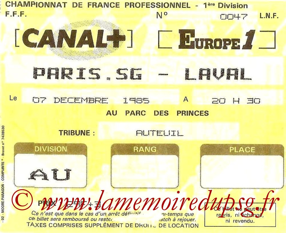 1985-12-07  PSG-Laval (23ème D1)