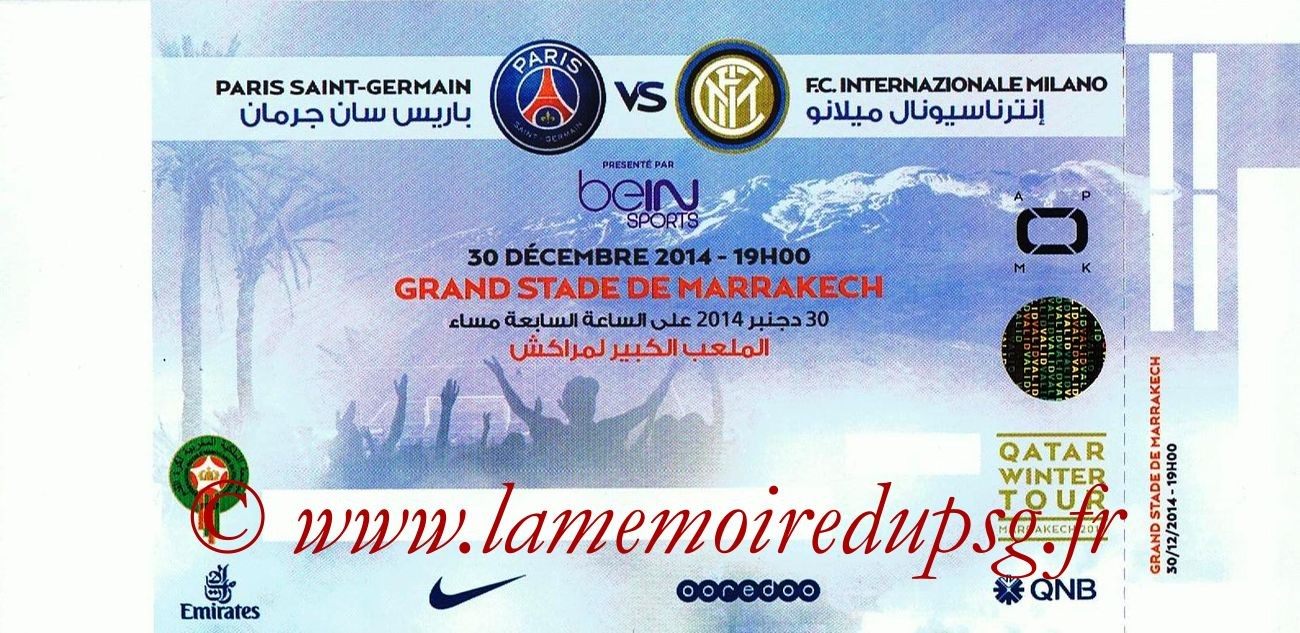 2014-12-30  Inter Milan-PSG (Amical à Marrakech)