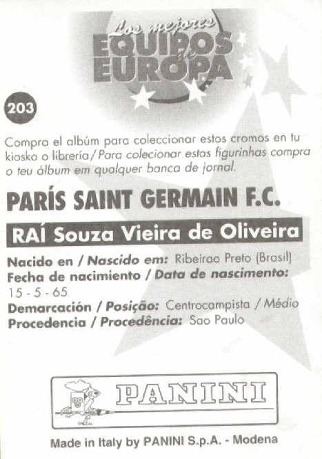 N° 203 - Souza Vieira de Oliveira RAI (Verso)