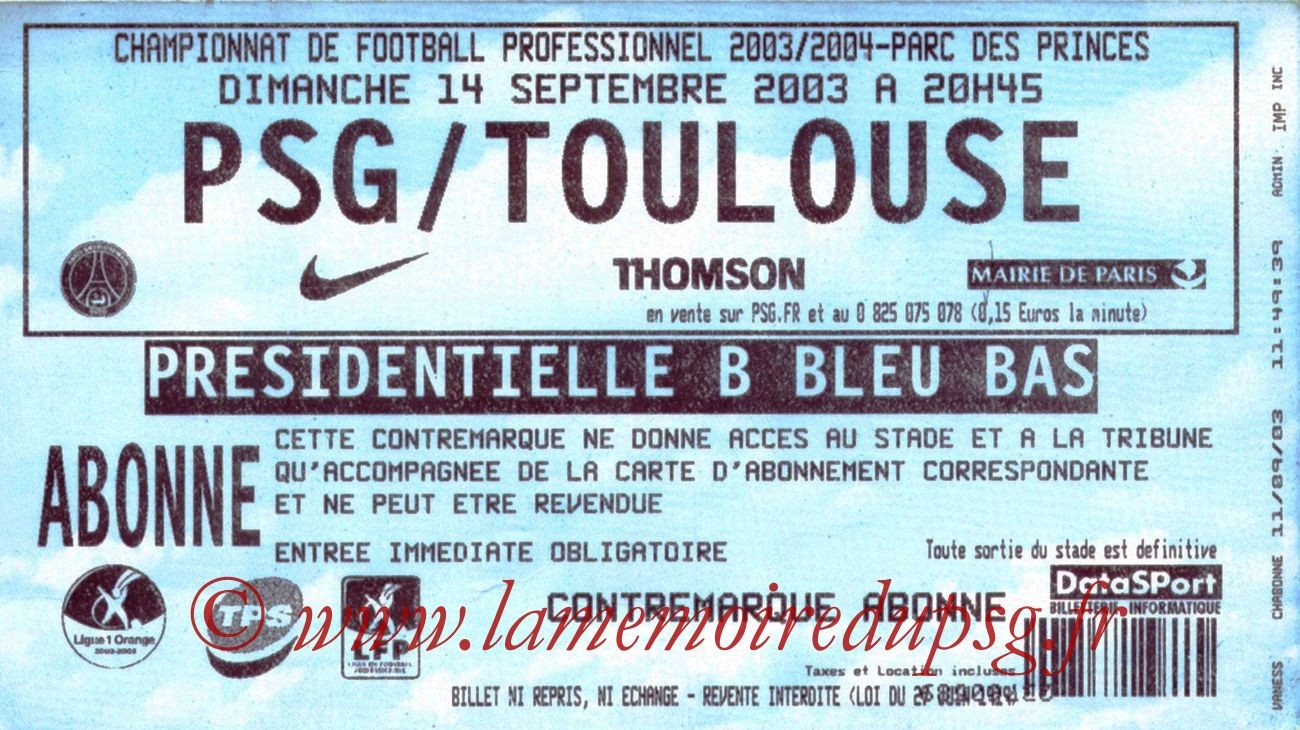 2003-09-14   PSG-Toulouse (6ème L1)