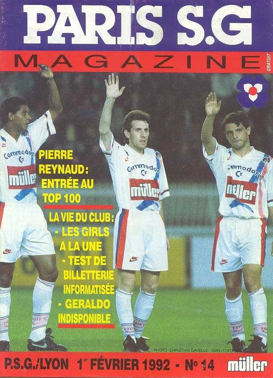 1992-02-01  PSG-Lyon (27ème D1, Paris SG Magazine N°14)