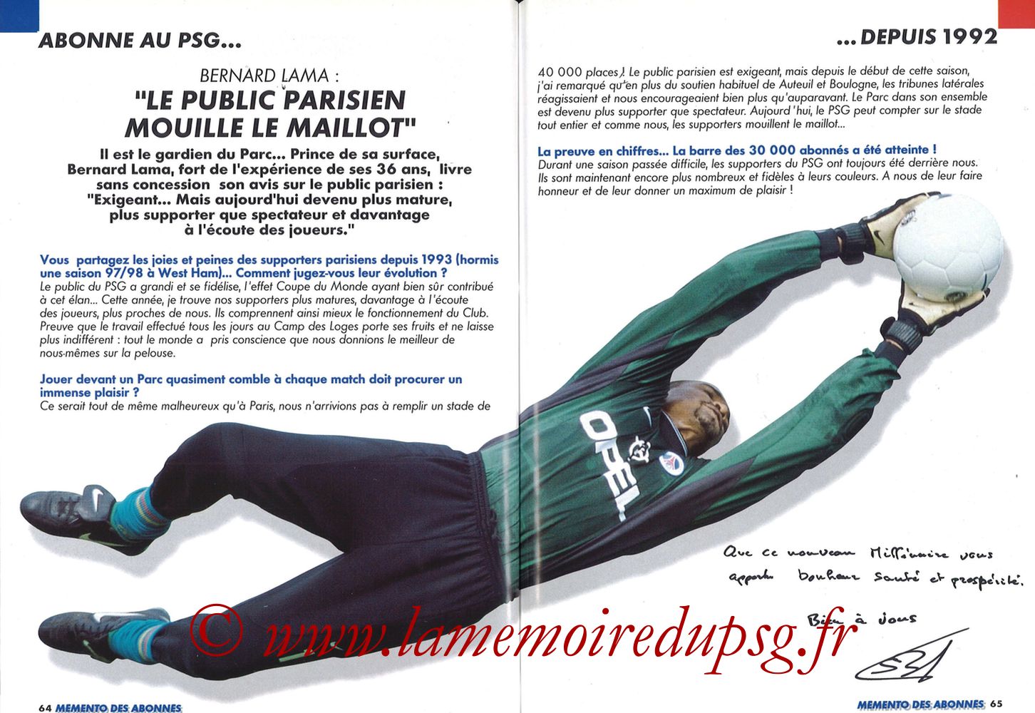 1999-00 - Guide de la Saison PSG - Pages 64 et 65