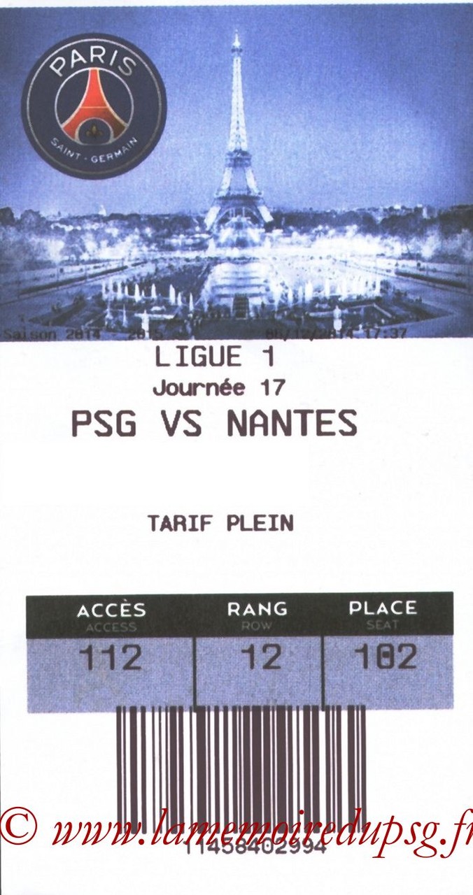 2014-12-06  PSG-Nantes (17ème L1, E-ticket)