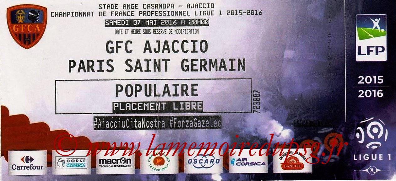 2016-05-07  Ajaccio-PSG (37ème L1, que je n'ai pas)