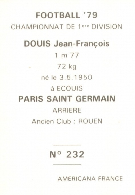 N° 232 -Jean-François DOUIS (Verso)