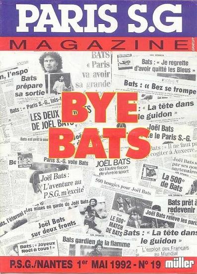 1992-05-01  PSG-Nantes (38ème D1, Paris SG Magazine N°19)