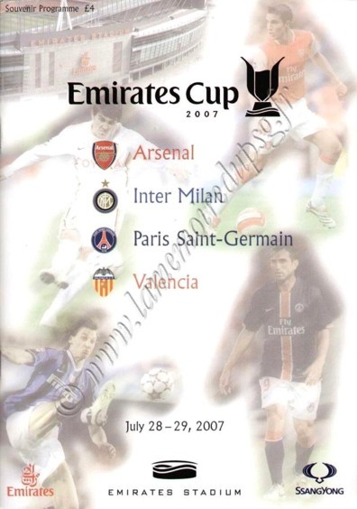 2007-07-28 et 29  Arsenal-PSG et PSG-Valence (Emirates Cup, Programme officielle)