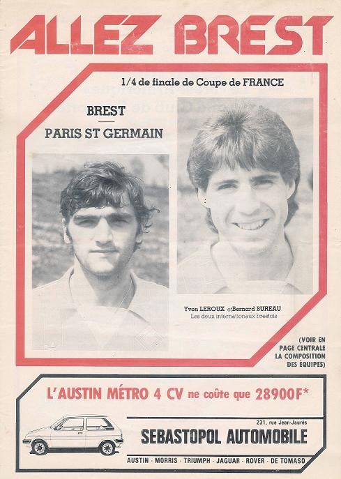 1983-05-03  Brest-PSG (Quart Finale Aller CF, Allez Brest)