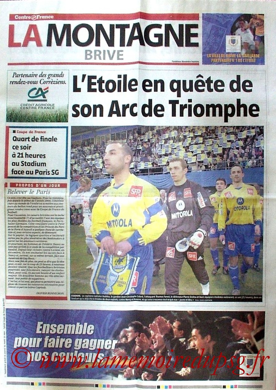 2004-03-16  Brive-PSG (Quart Finale CF, Supplément de la Montagne)