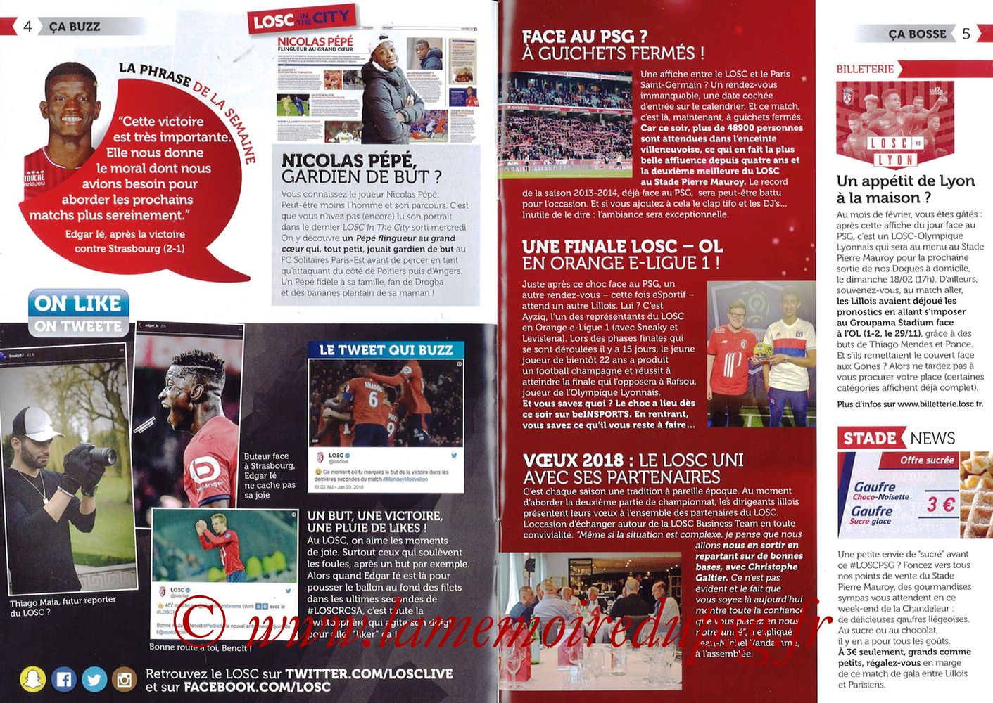 2018-02-03  Lille-PSG (24ème L1, Réservoir Dogues N°82) - Pages 04 et 05