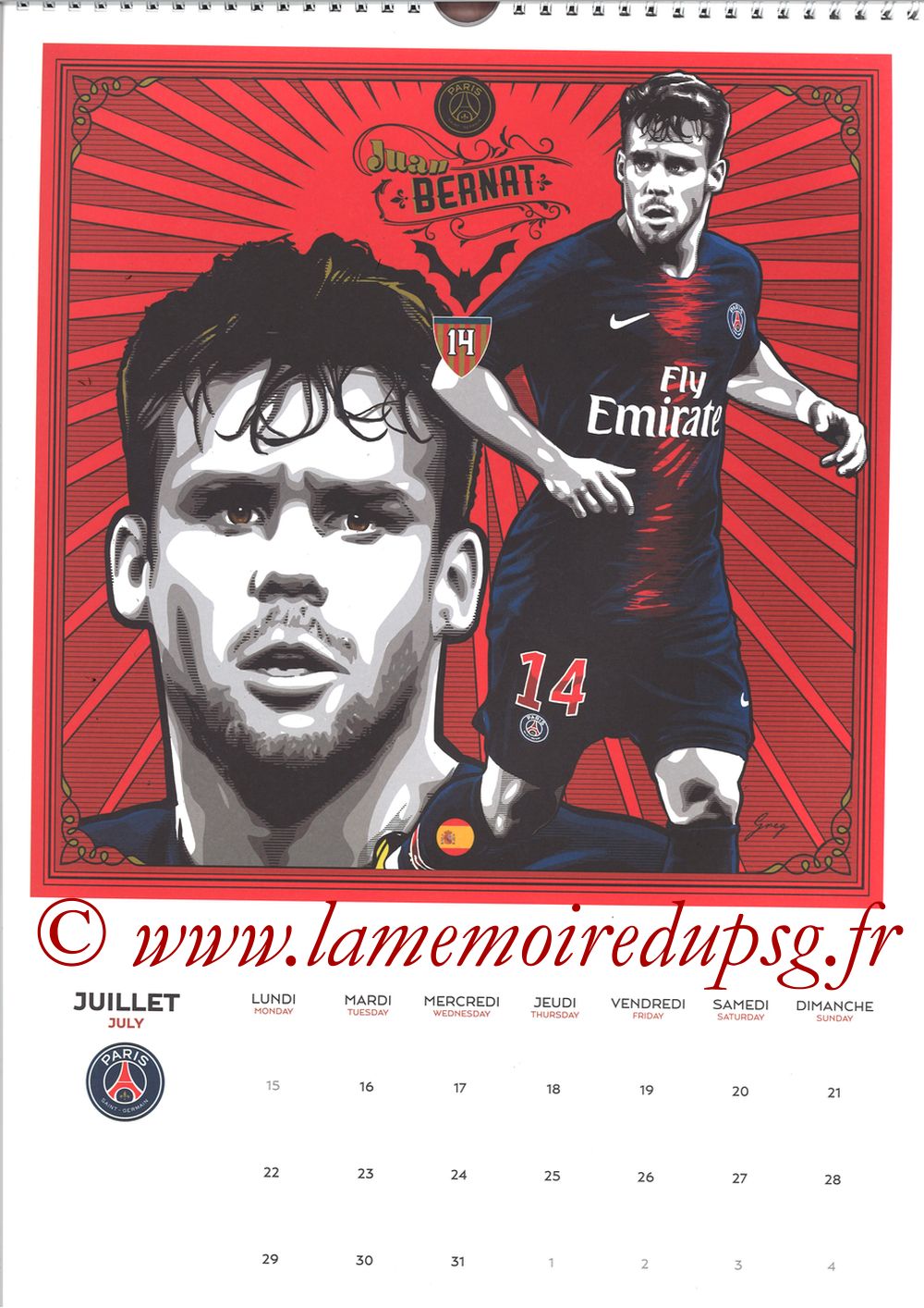 Calendrier PSG 2019 - Page 14 - Juan BERNAT