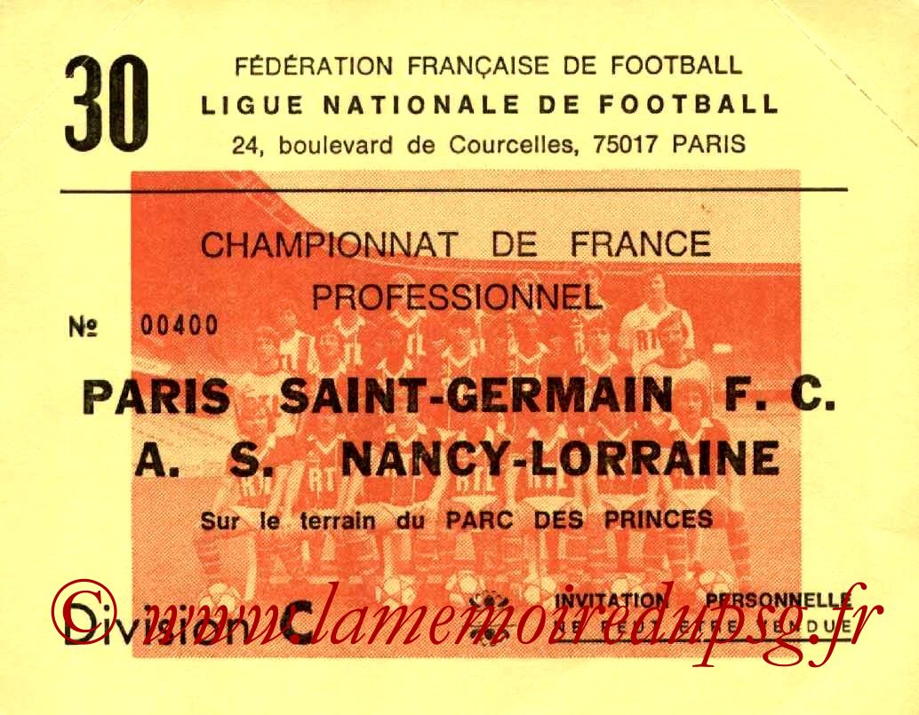 1982-03-13  PSG-Nancy (30ème D1, Invitation)