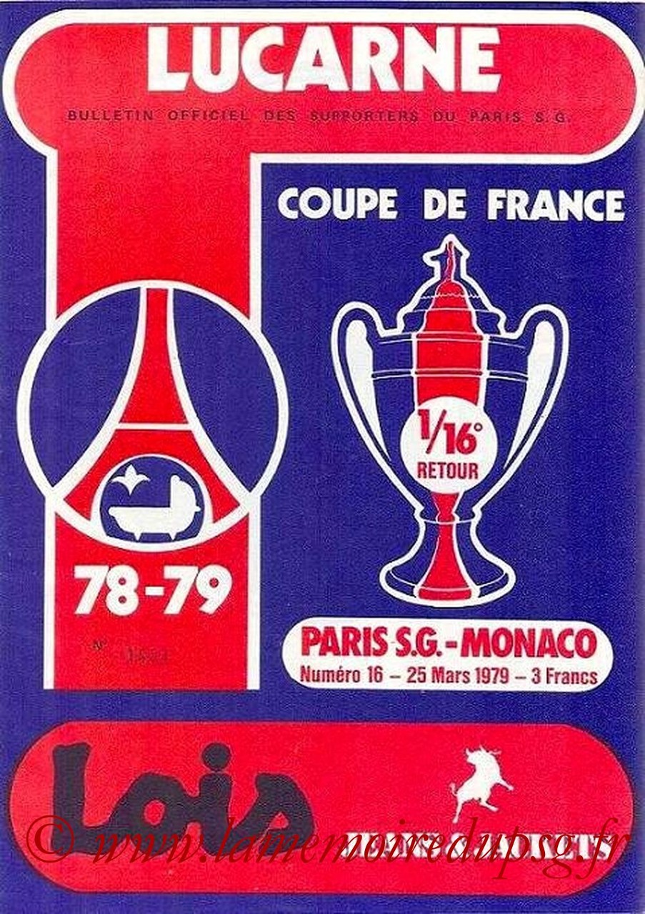 1979-03-25  PSG-Monaco (16ème CF Retour, Lucarne N°16)