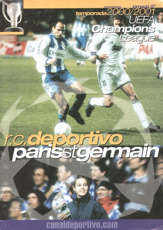 2001-03-07  La Corogne-PSG (5ème Poule C1, 2ème Phase, Programme officiel)