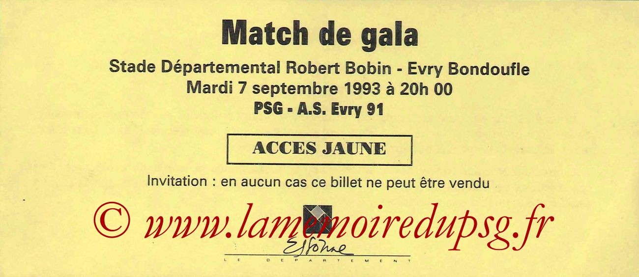 1993-09-07  PSG-AS Evry 91  (Amical à Evry Bondoufle, Invitation)