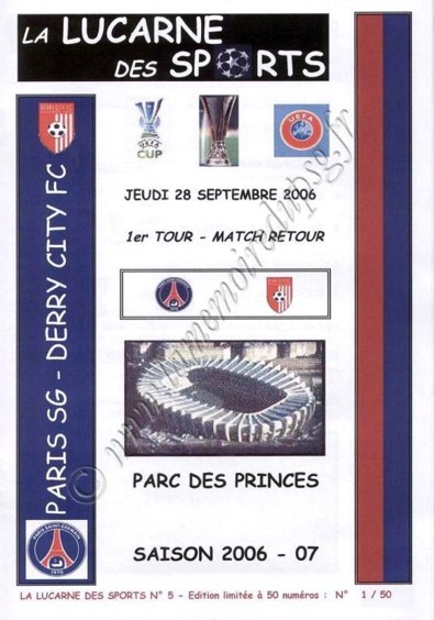 2006-09-28  PSG-Derry City (64ème Retour UEFA, La lucarne des sports N°5)