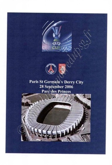 2006-09-28  PSG-Derry City (64ème Retour UEFA, Programme pirate 2)