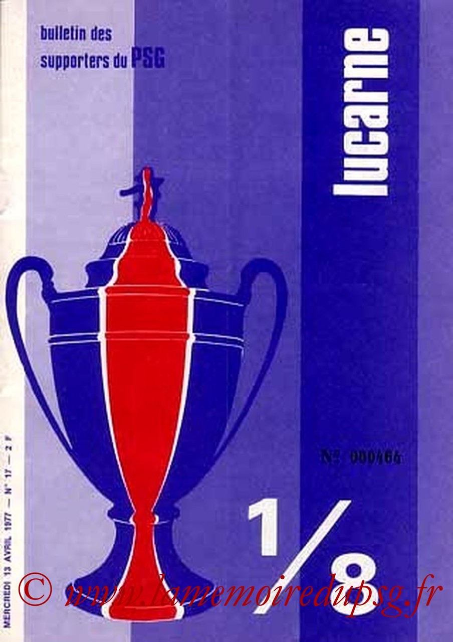 1977-04-13  PSG-Sochaux (8ème Finale Retour CF, Lucarne N°17)