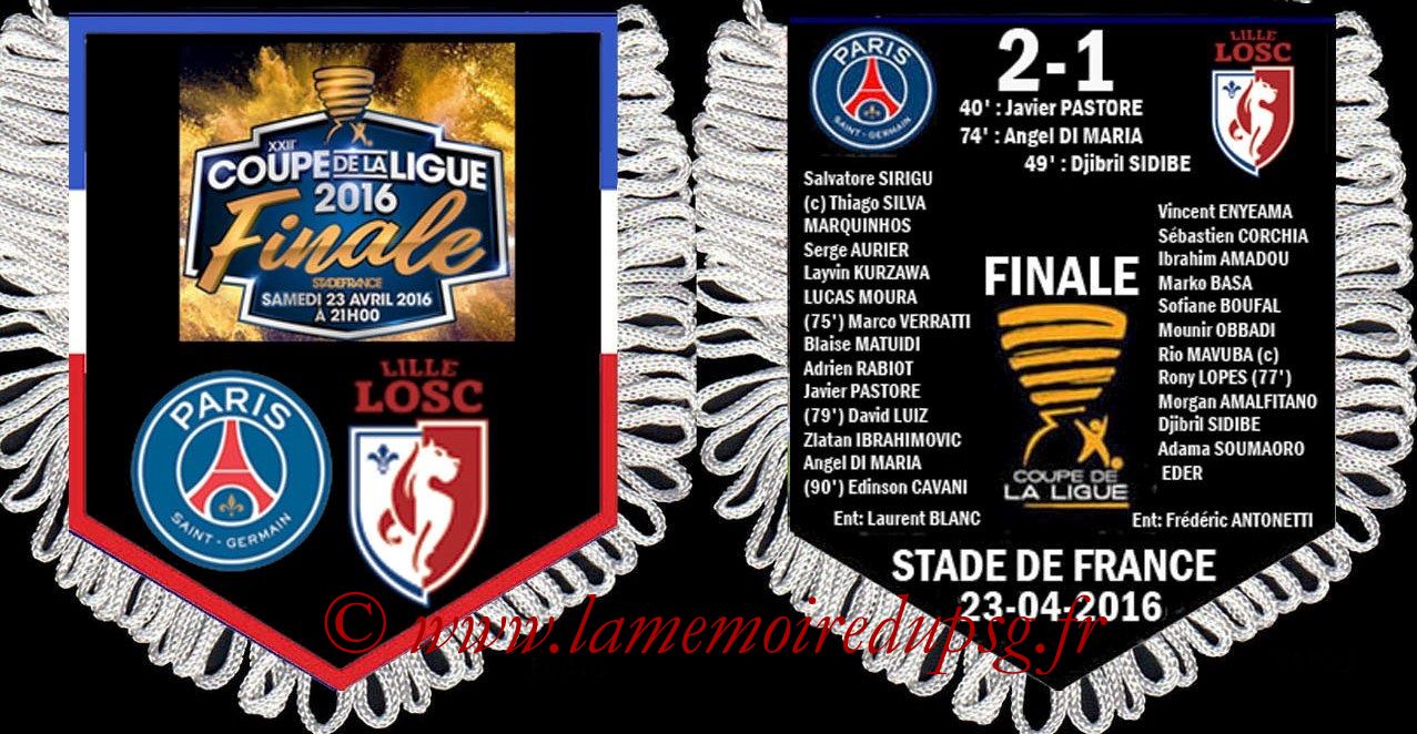 Fanions  PSG-Lille  2015-16