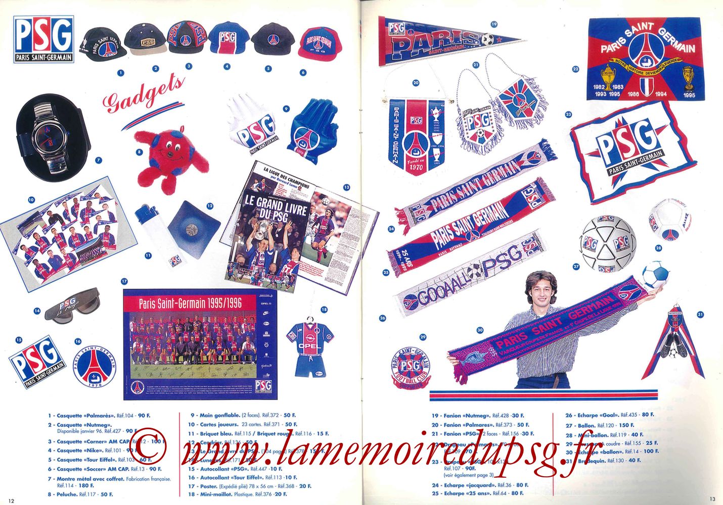 Catalogue PSG - 1995-96 - Pages 12 et 13