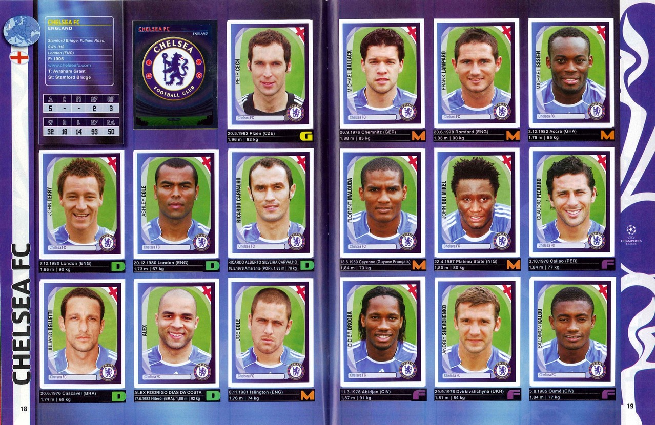 2007-08 - Panini Champions League - Pages 18 et 19 - Chelsea FC