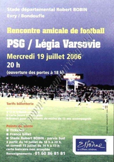 2006-07-19  PSG-Legia Varsovie (Amical à Evry, Affichette)