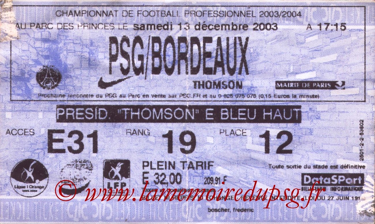 2003-12-13   PSG-Bordeaux (18ème L1, Ticketclic)