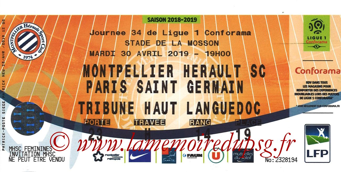 2019-04-30  Montpellier-PSG (34ème L1)