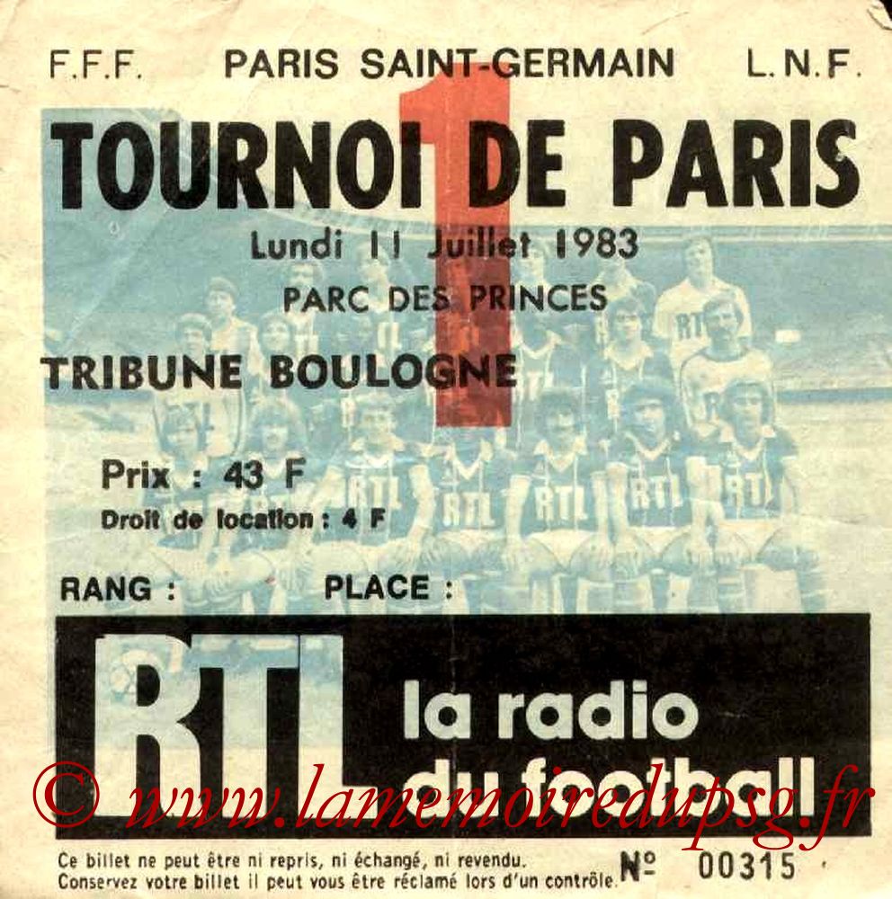 1983-07-11  PSG-Maccabi de Natania (Demi-Finale Tournoi de Paris)