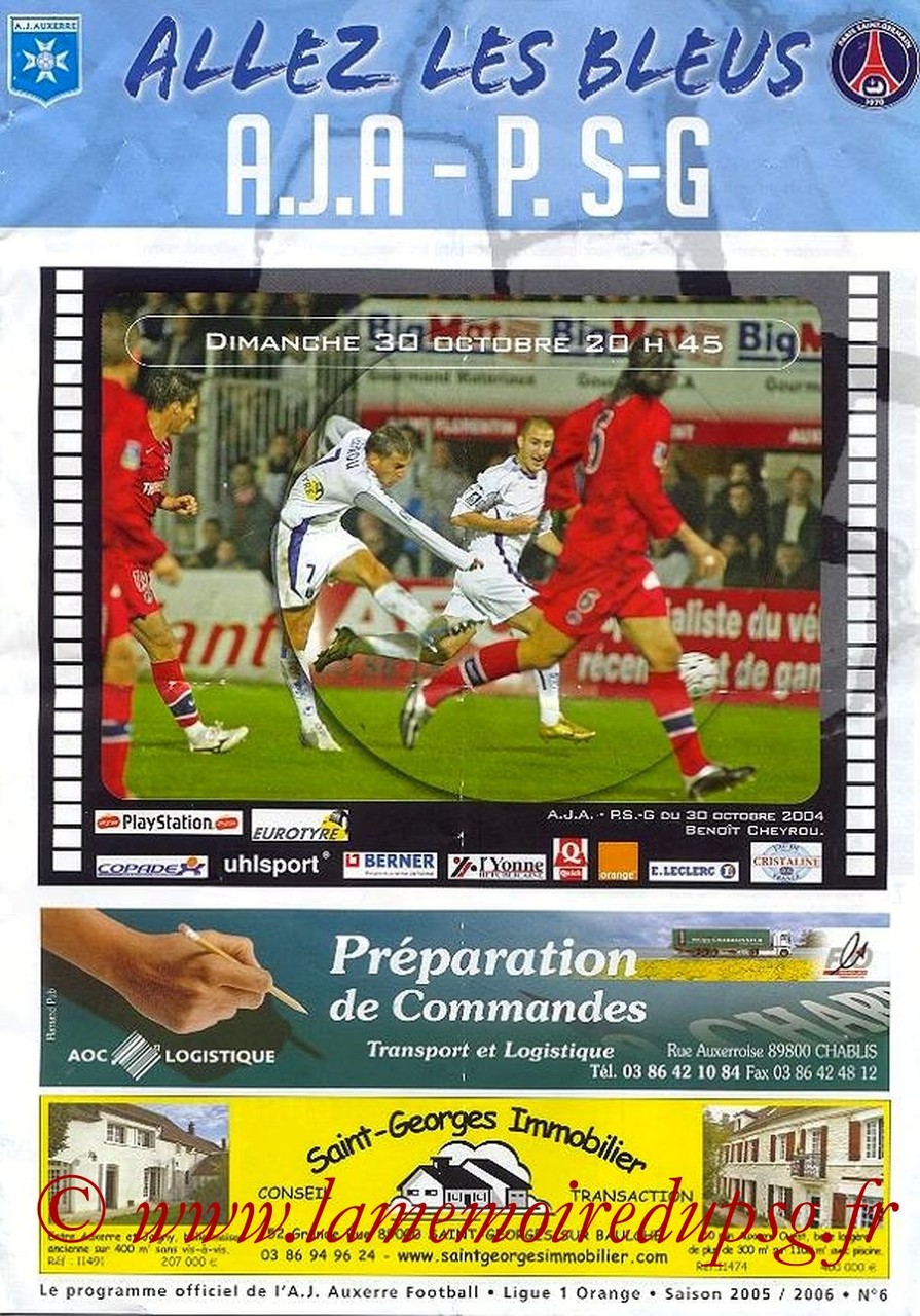 2005-10-30  Auxerre-PSG (13ème L1, Allez les bleus N°6)