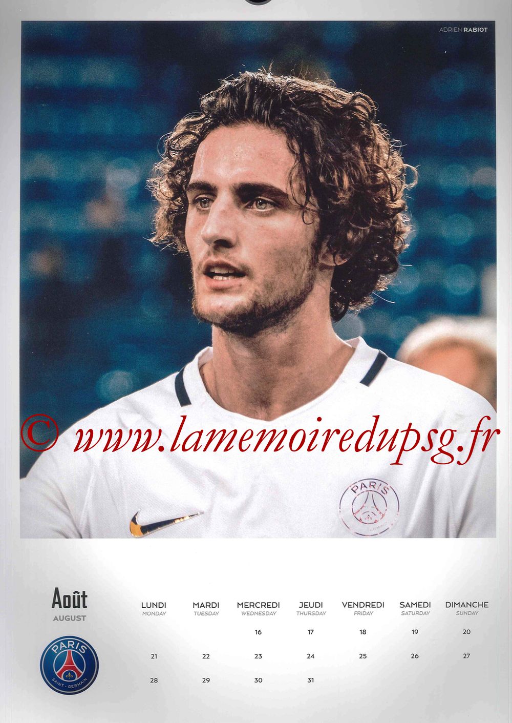 Calendrier PSG 2017 - Page 16 - Adrien RABIOT