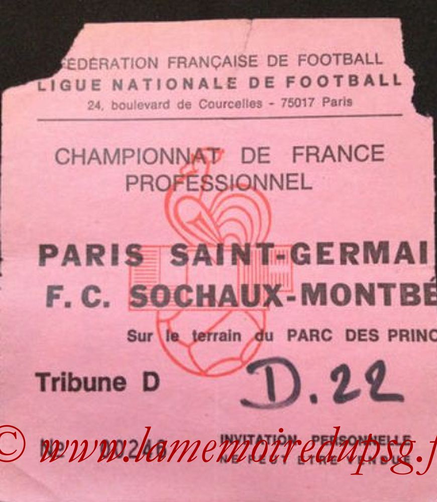 1983-10-08  PSG-Sochaux (13ème D1, invitation)