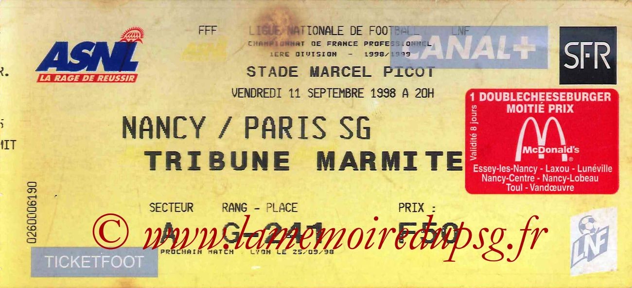 1998-09-11  Nancy-PSG (5ème D1)