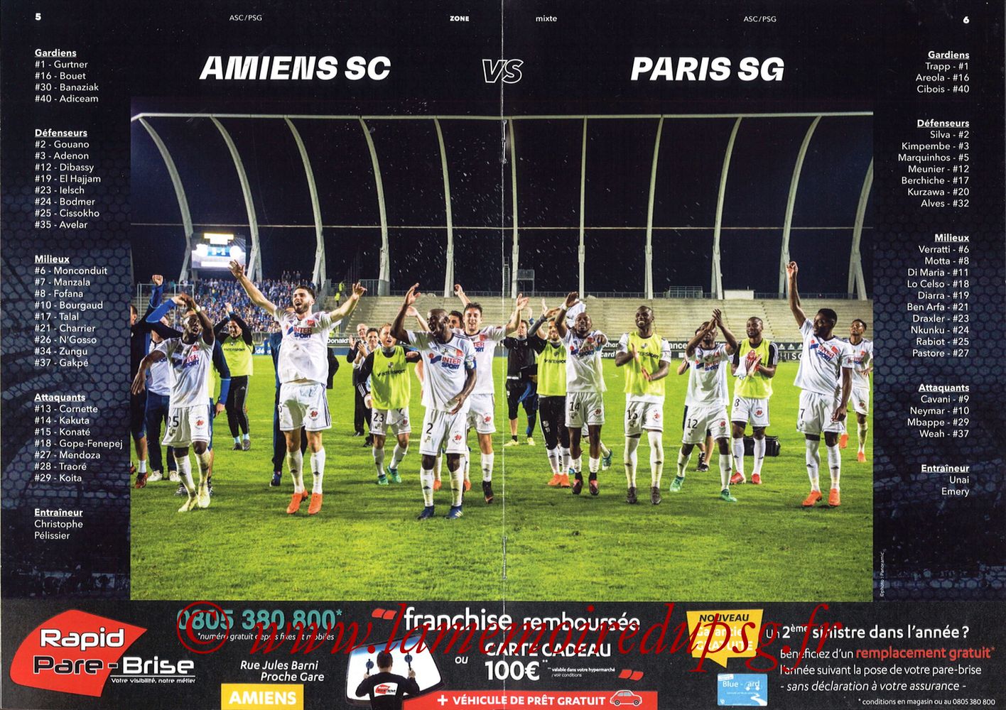 2018-05-04  Amiens-PSG (36ème L1, Zone Mixte N°13) - Pages 06 et 07