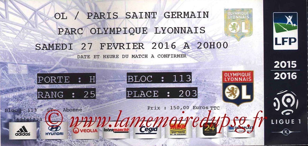 2016-02-27  Lyon-PSG (28ème L1)