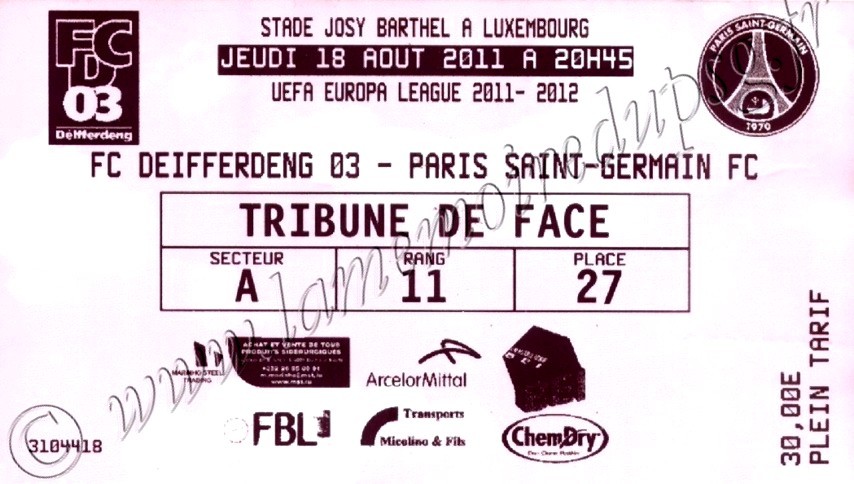 2011-08-18  Differdange-PSG (Tour Préliminaire Aller C3)