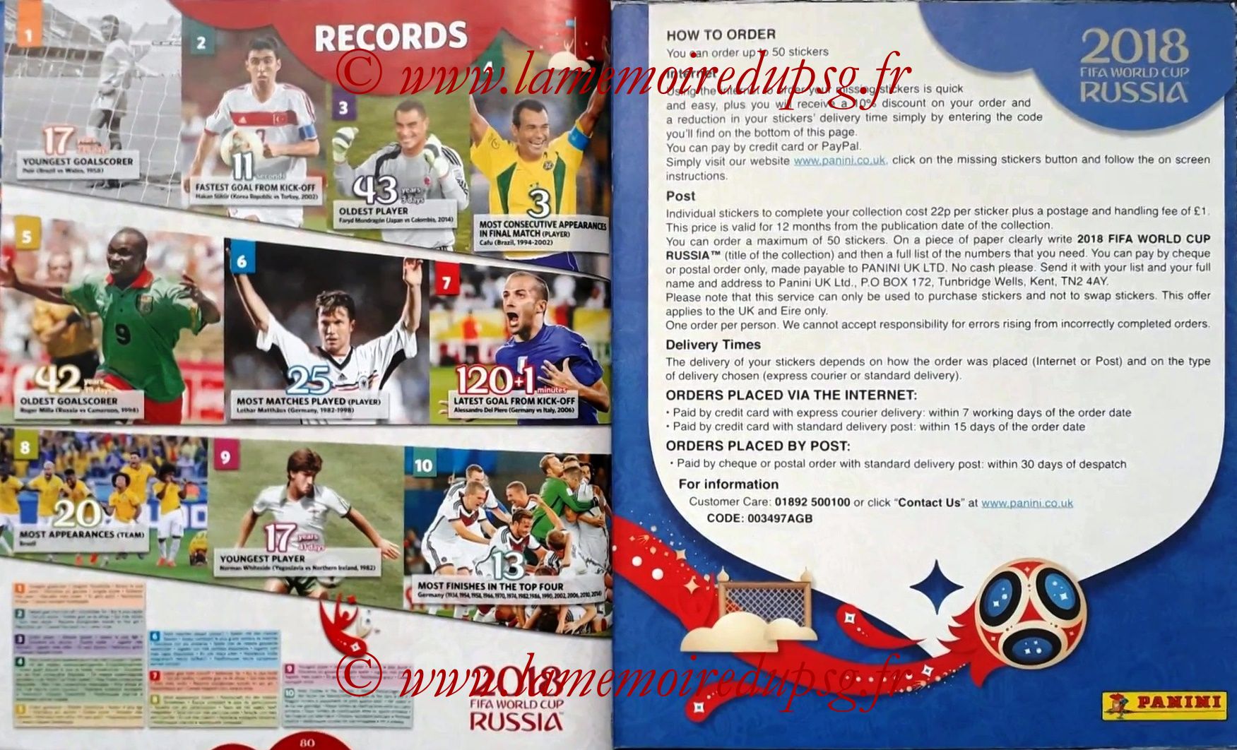 2018 - Panini FIFA World Cup Russia Stickers - Pages 80 et 81 - Records