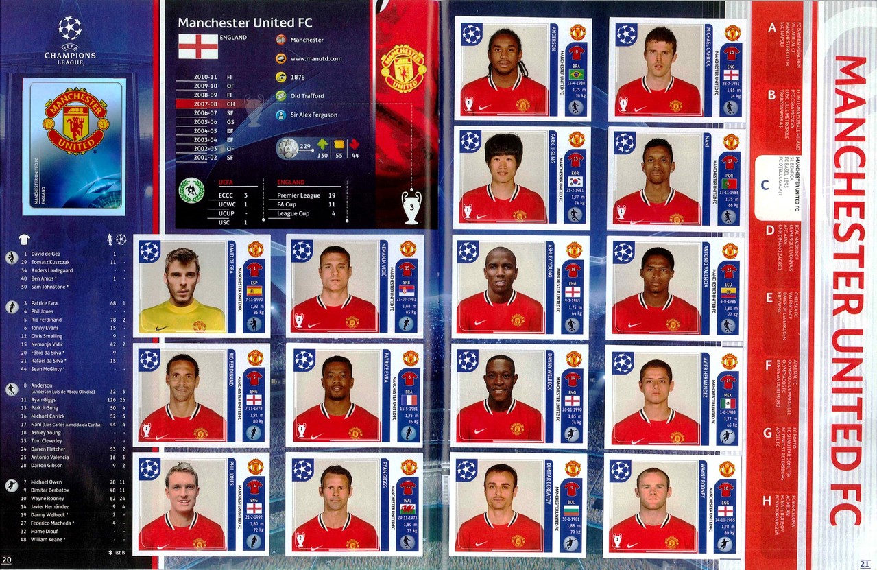 2011-12 - Panini Champions League - Pages 20 et 21 - Manchester United