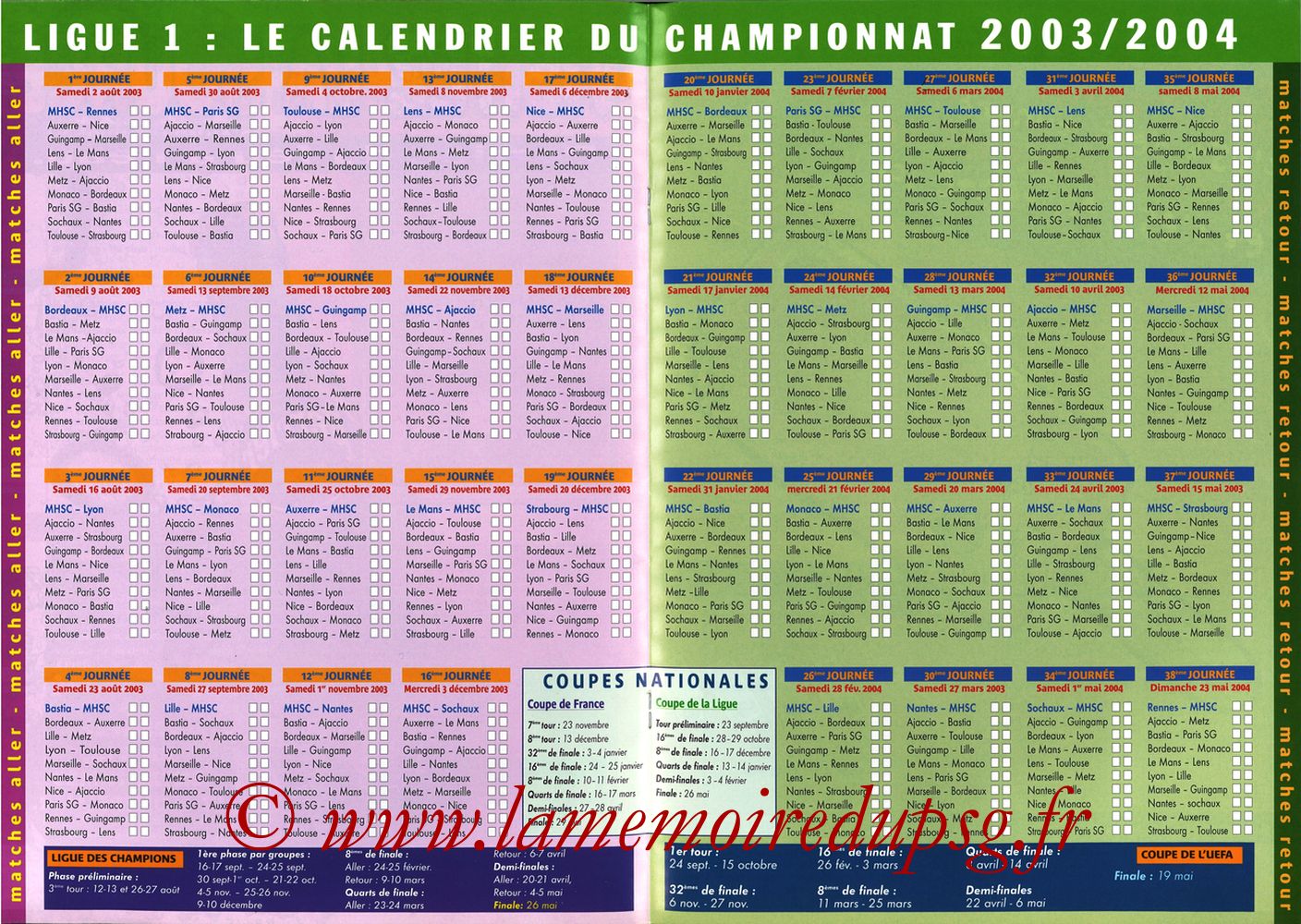 2003-08-30  Montpellier-PSG (5ème L1, MHSC Foot N°73) - Pages 12 et 13