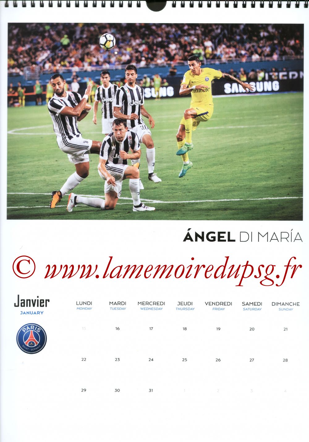 Calendrier PSG 2018 - Page 02 - Angel DI MARIA