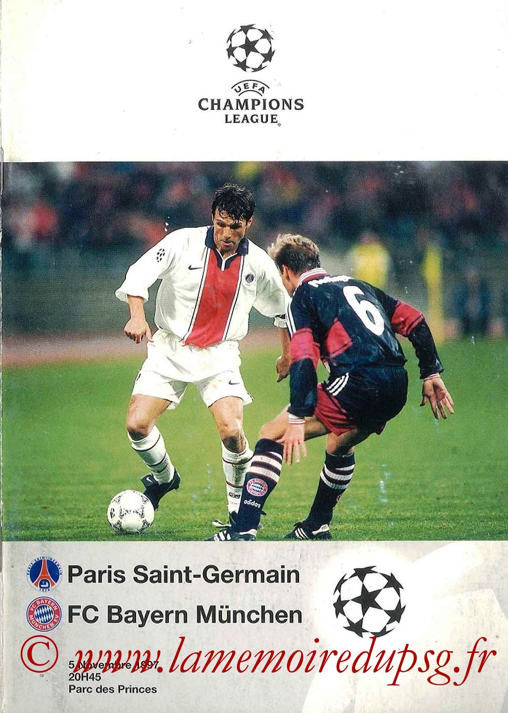 1997-11-05  PSG-Bayern Munich (4ème C1, Programme Officiel UEFA)