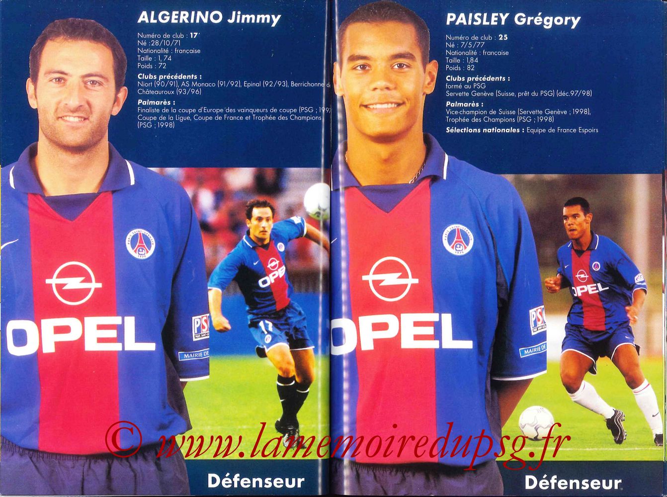 2000-01 - Guide de la Saison PSG - Pages 38 et 39