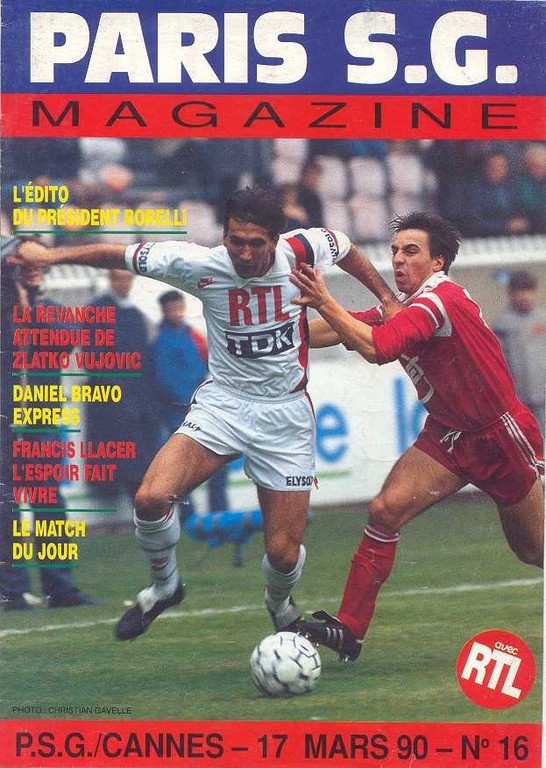 1990-03-17  PSG-Cannes (29ème D1, Paris SG Magazine N°16)