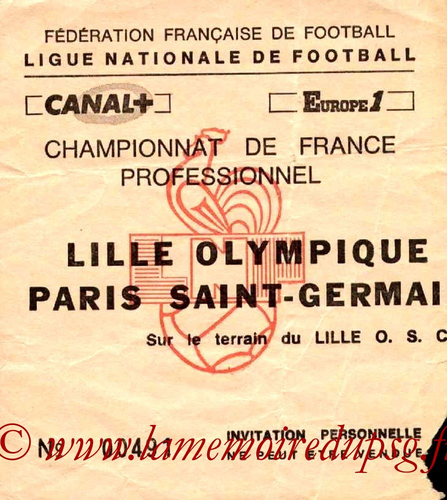 1986-01-22  Lille-PSG (20ème D1, Match en retard, Invitation)