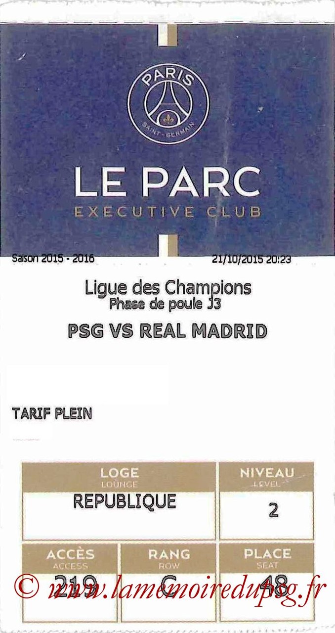 2015-10-21  PSG-Real Madrid (3ème C1, E-ticket Executive Club)