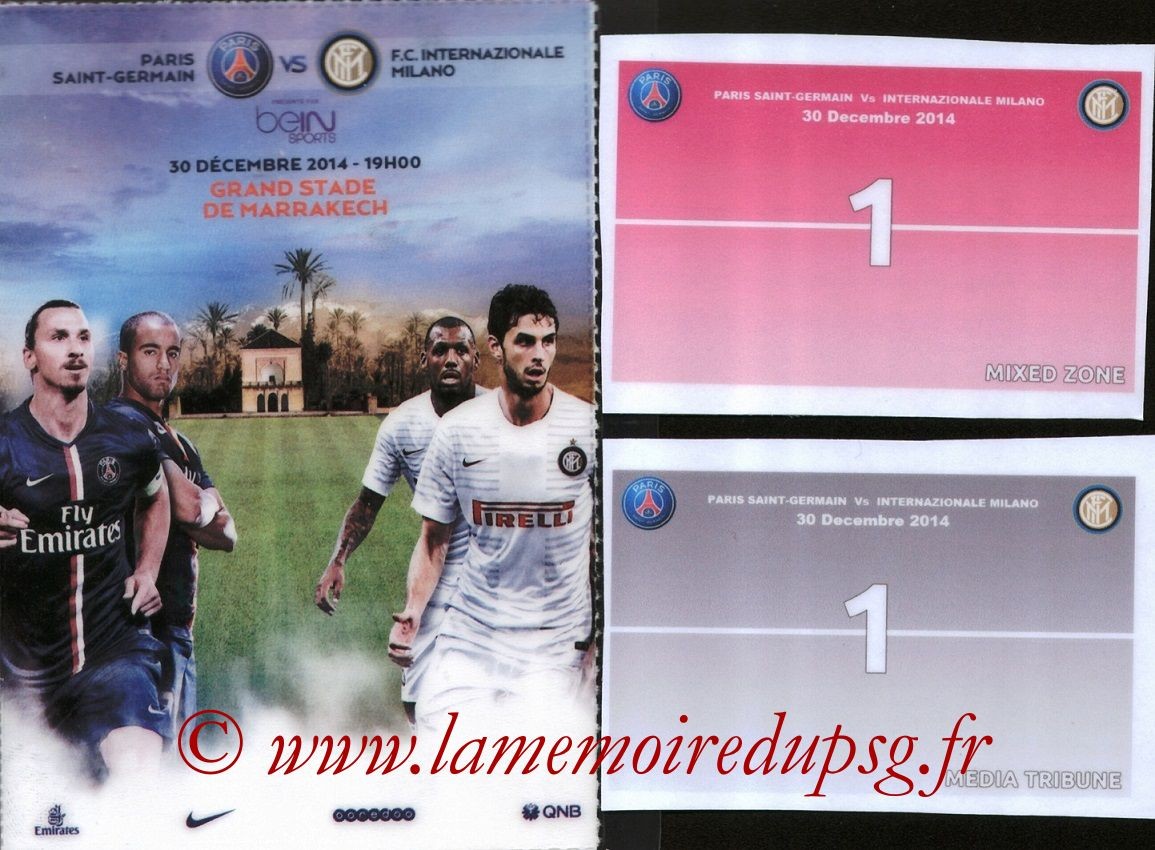 2014-12-30  Inter Milan-PSG (Amical à Marrakech, Presse)