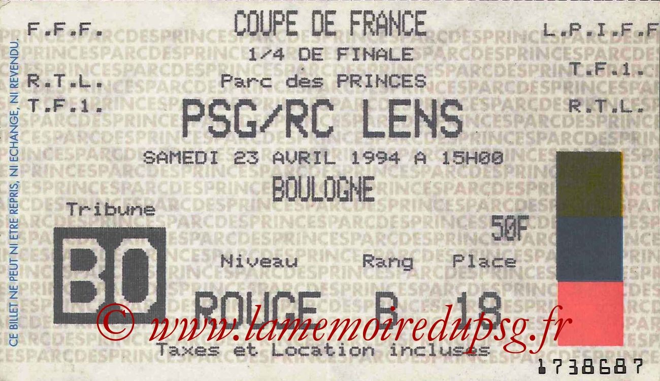 1994-04-23  PSG-Lens (Quart Finale CF)