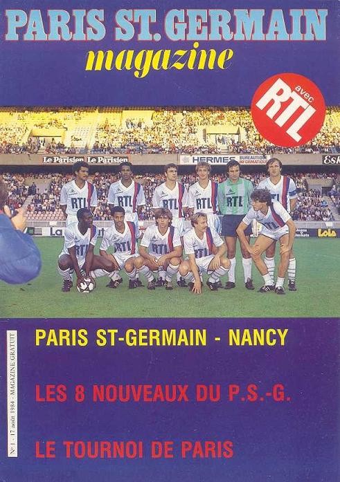 1984-08-17  PSG-Nancy (1ère D1, Paris SG Magazine N°1)