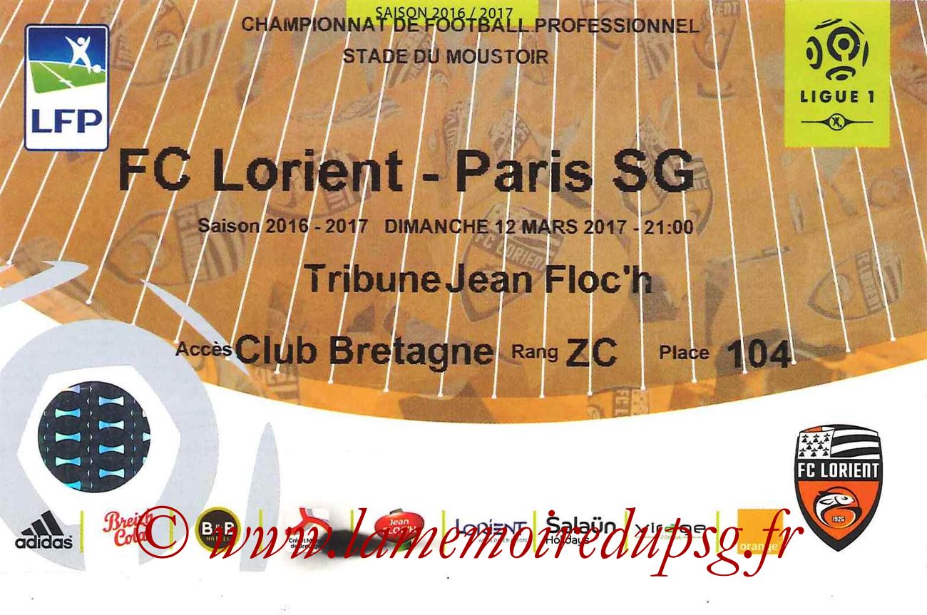 2017-03-12  Lorient-PSG (29ème L1)