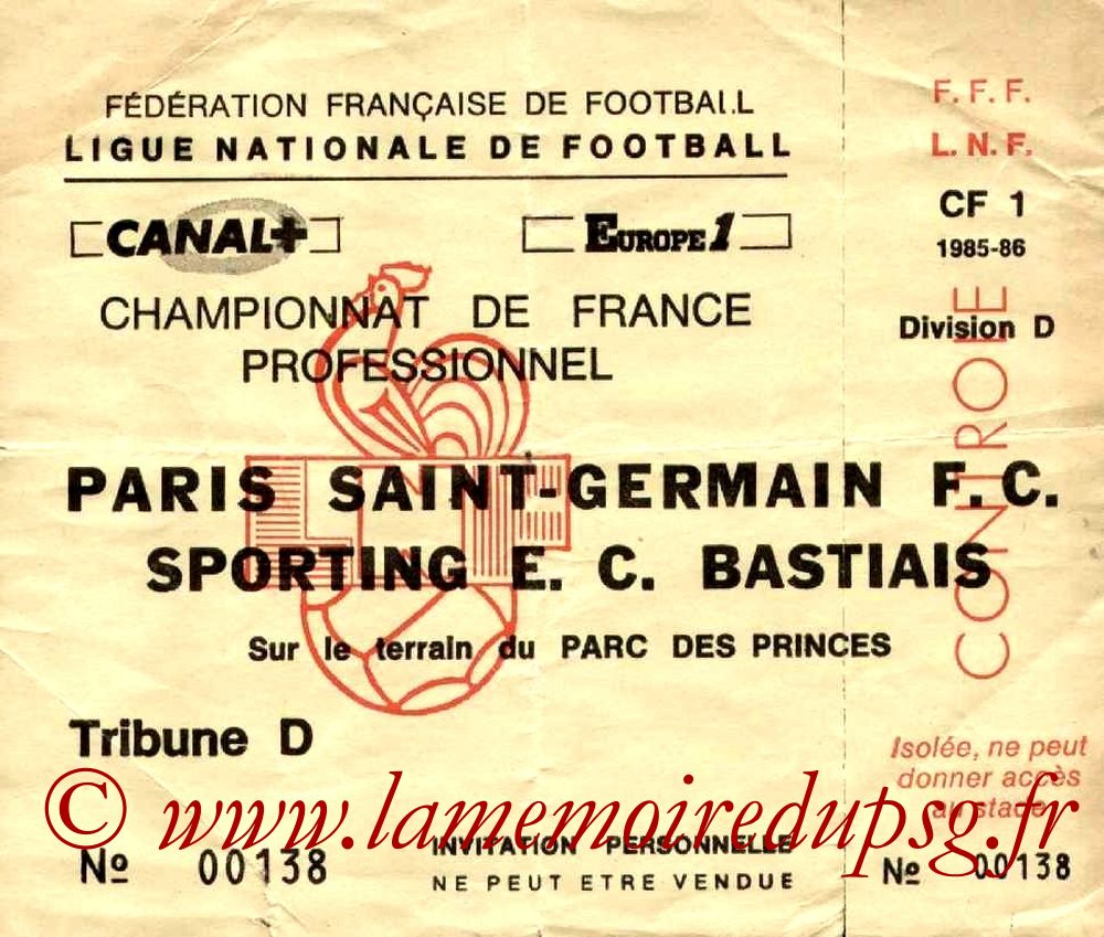 1986-04-25  PSG-Bastia (38ème D1, Invitation)